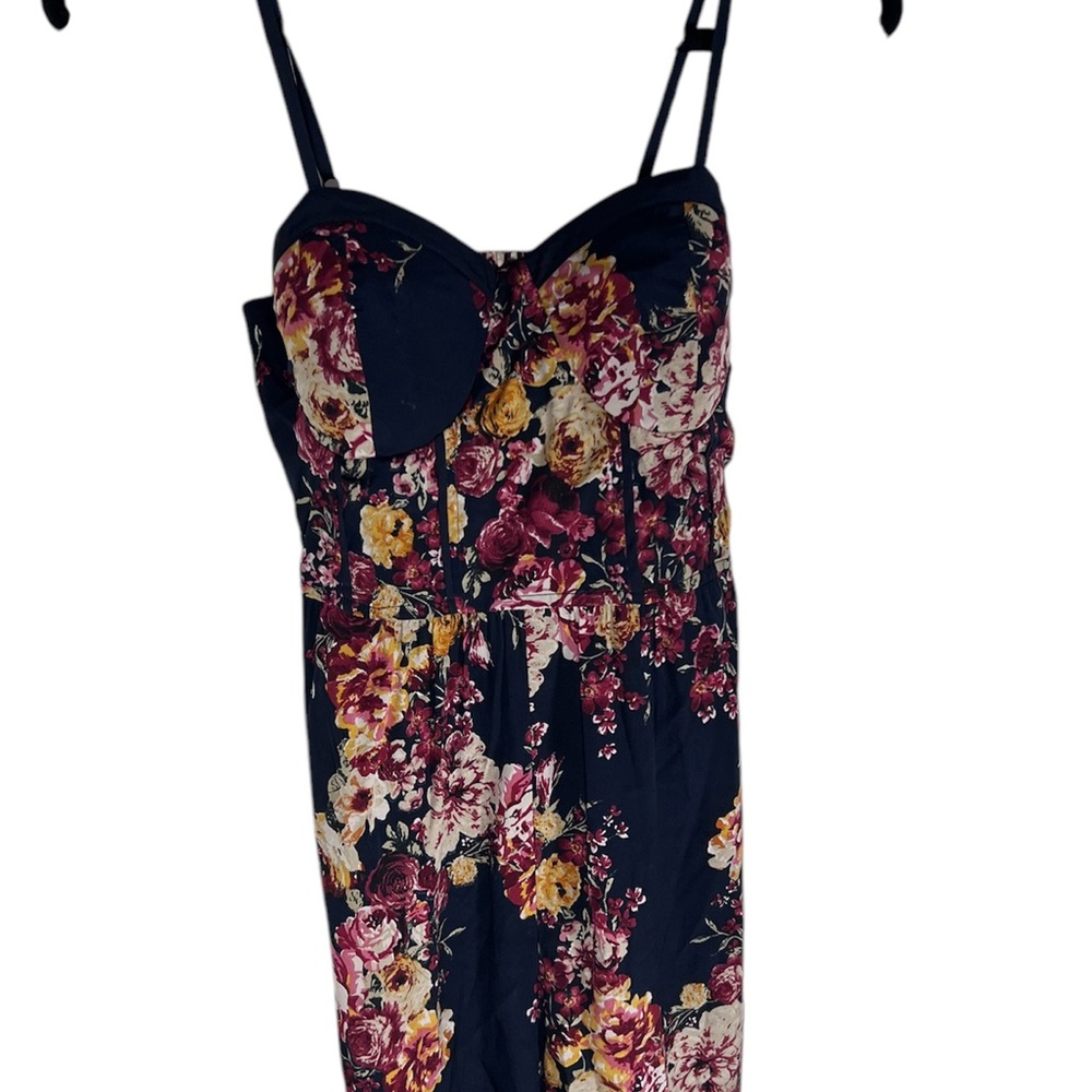 Band of Gypsies Floral Pants Jumpsuit Romper Sleeveless Spaghetti Strap Size S